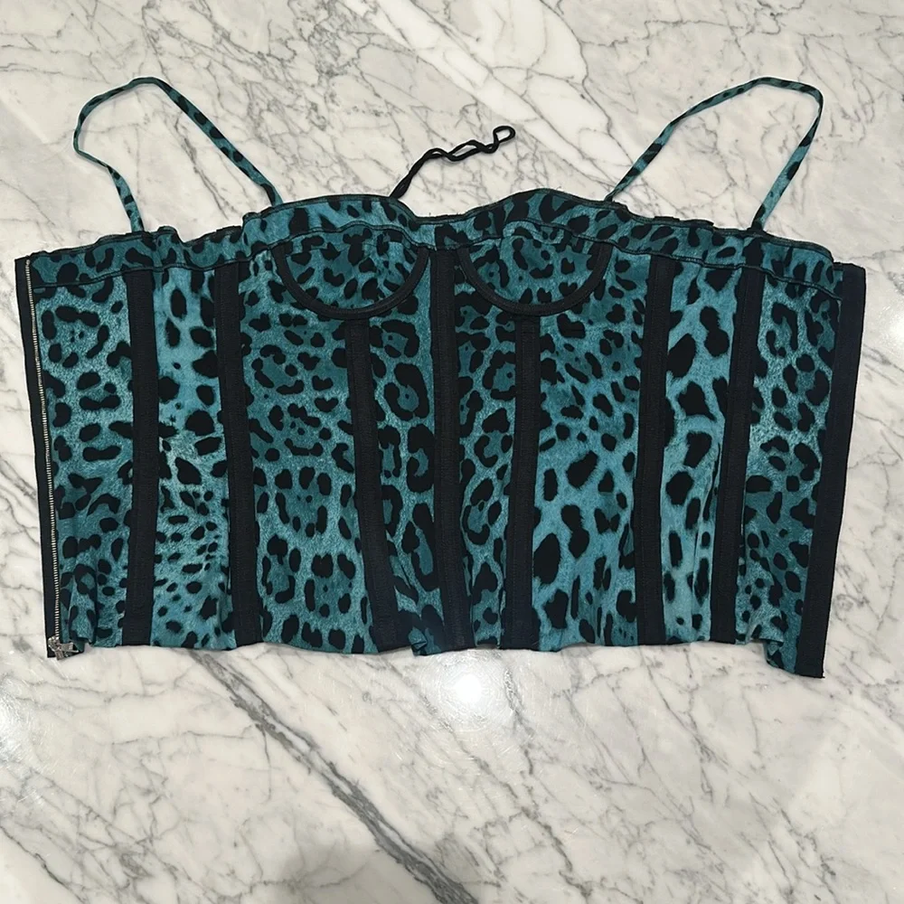 Dolce & Gabbana Turquoise Leopard Corset - Picture 9 of 11